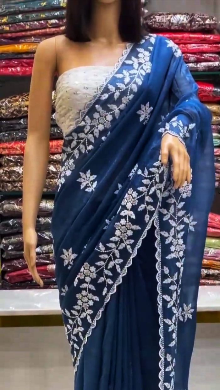 ব্রোজোম এমব্রয়ডারি শাড়ি - Image 5