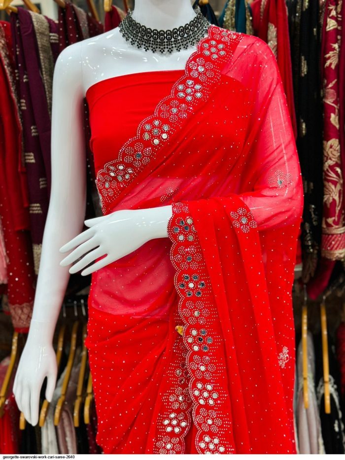 মুনলাইট স্টোন ওয়ার্ক শাড়ি - Image 5