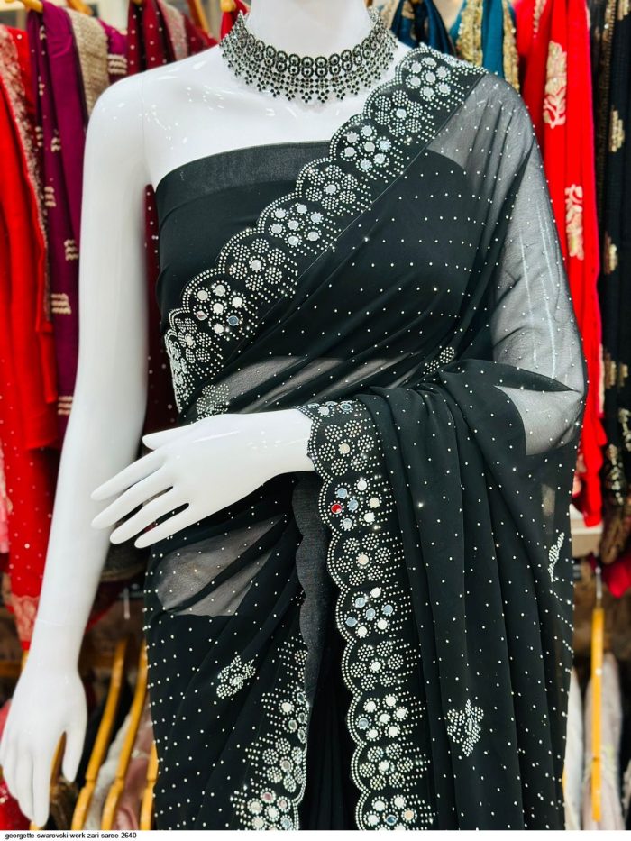মুনলাইট স্টোন ওয়ার্ক শাড়ি - Image 4